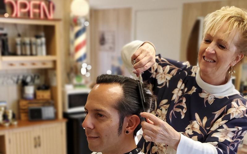 Customer with a finished haircut